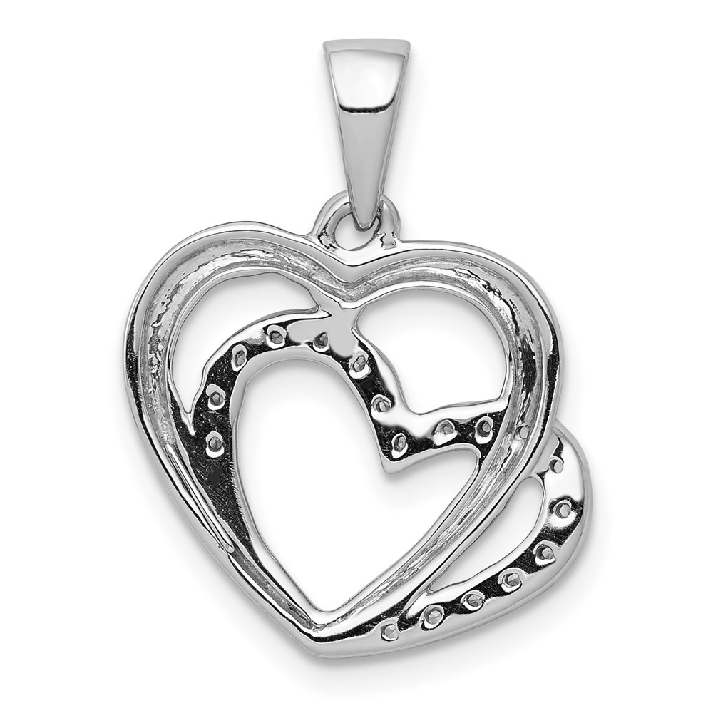 14k White Gold Diamond Entwined Hearts Pendant (PM4902-005-WA)