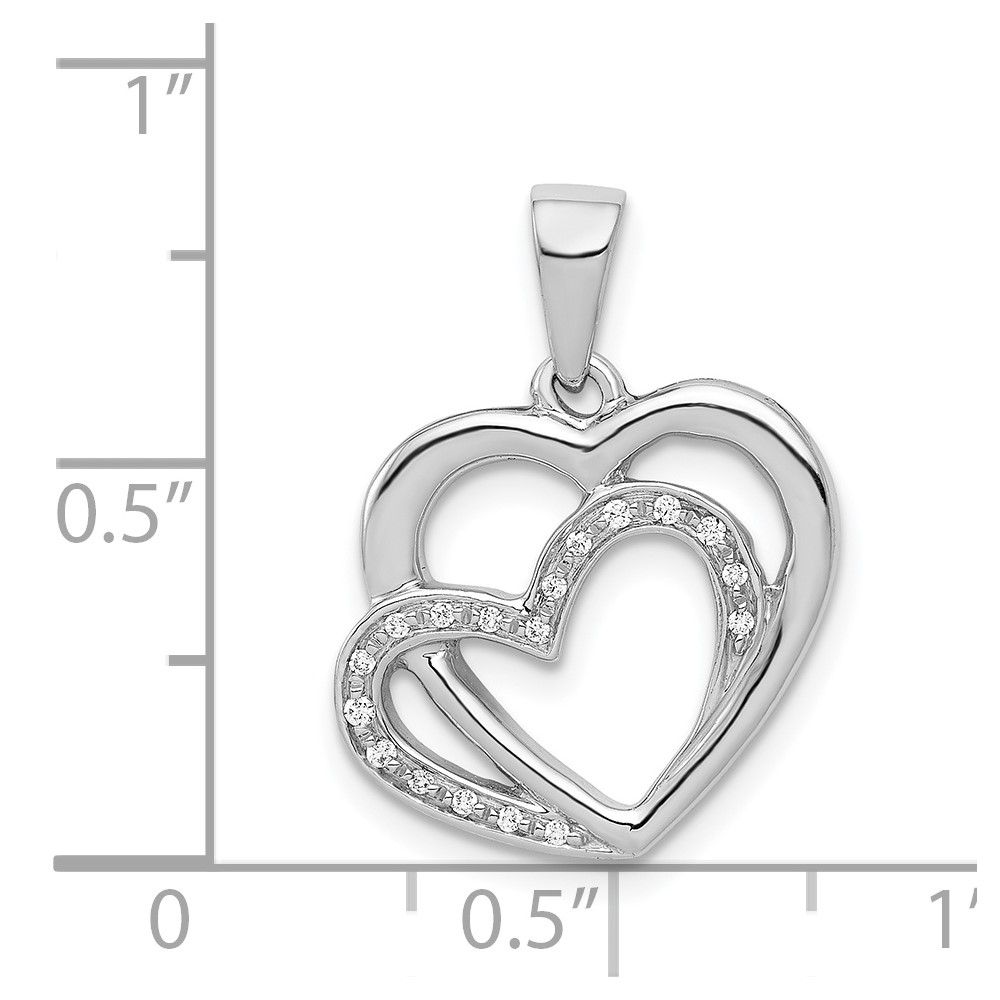 14k White Gold Diamond Entwined Hearts Pendant (PM4902-005-WA)