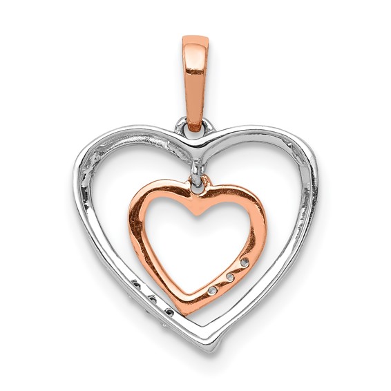 Gold Double Heart Diamond Pendant