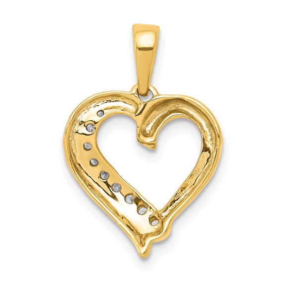14k 1/10 carat Diamond Heart Pendant