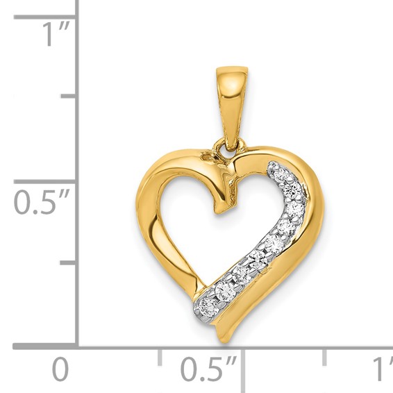 14k 1/10 carat Diamond Heart Pendant