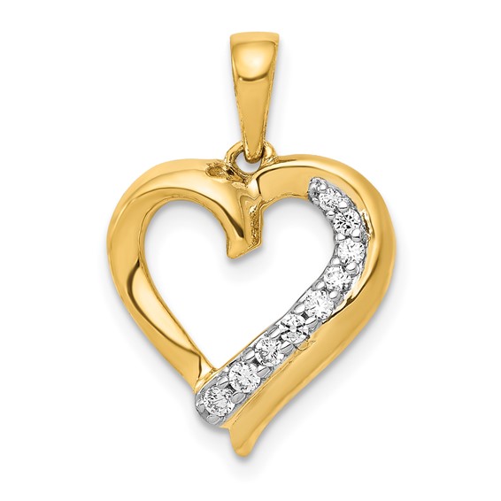 14k 1/10 carat Diamond Heart Pendant