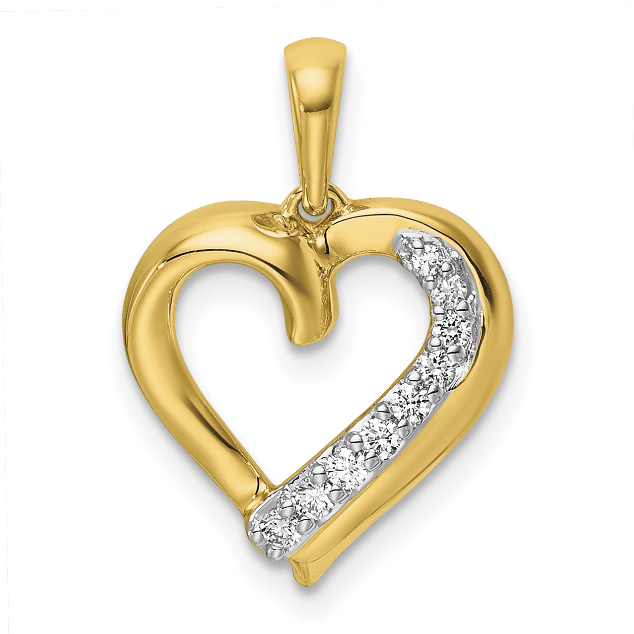14k 1/10ct. Diamond Heart Pendant (PM4907-010-YA)