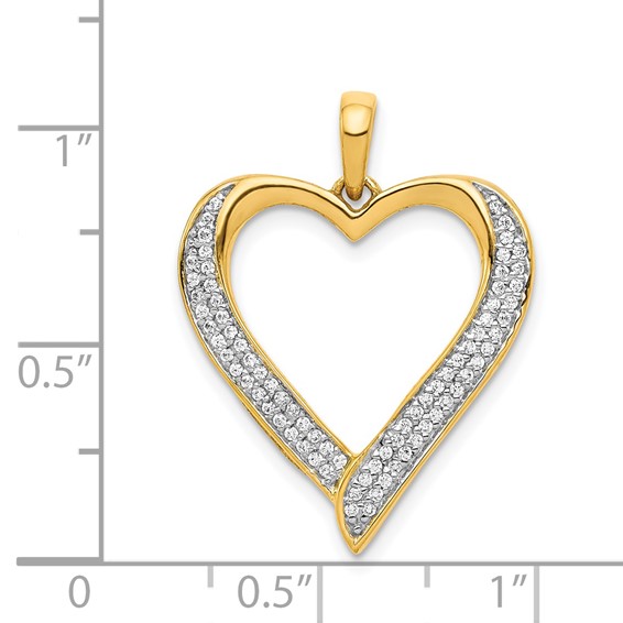 14k 1/4 carat Diamond Heart Pendant