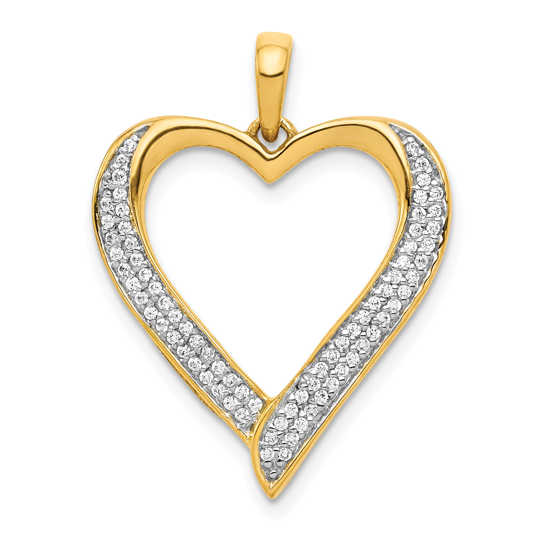 14k 1/4ct. Diamond Heart Pendant (PM4908-025-YA)