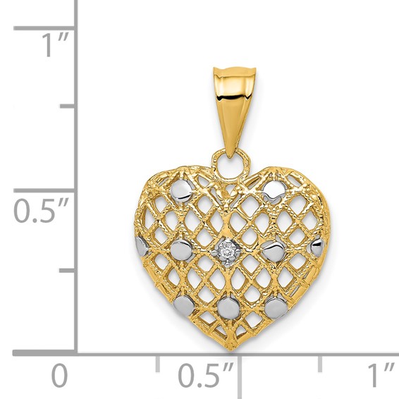 Gold Diamond Heart Pendant