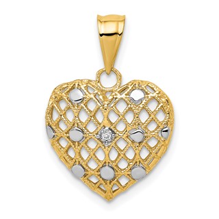 Gold Diamond Heart Pendant