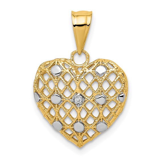 Gold Diamond Heart Pendant