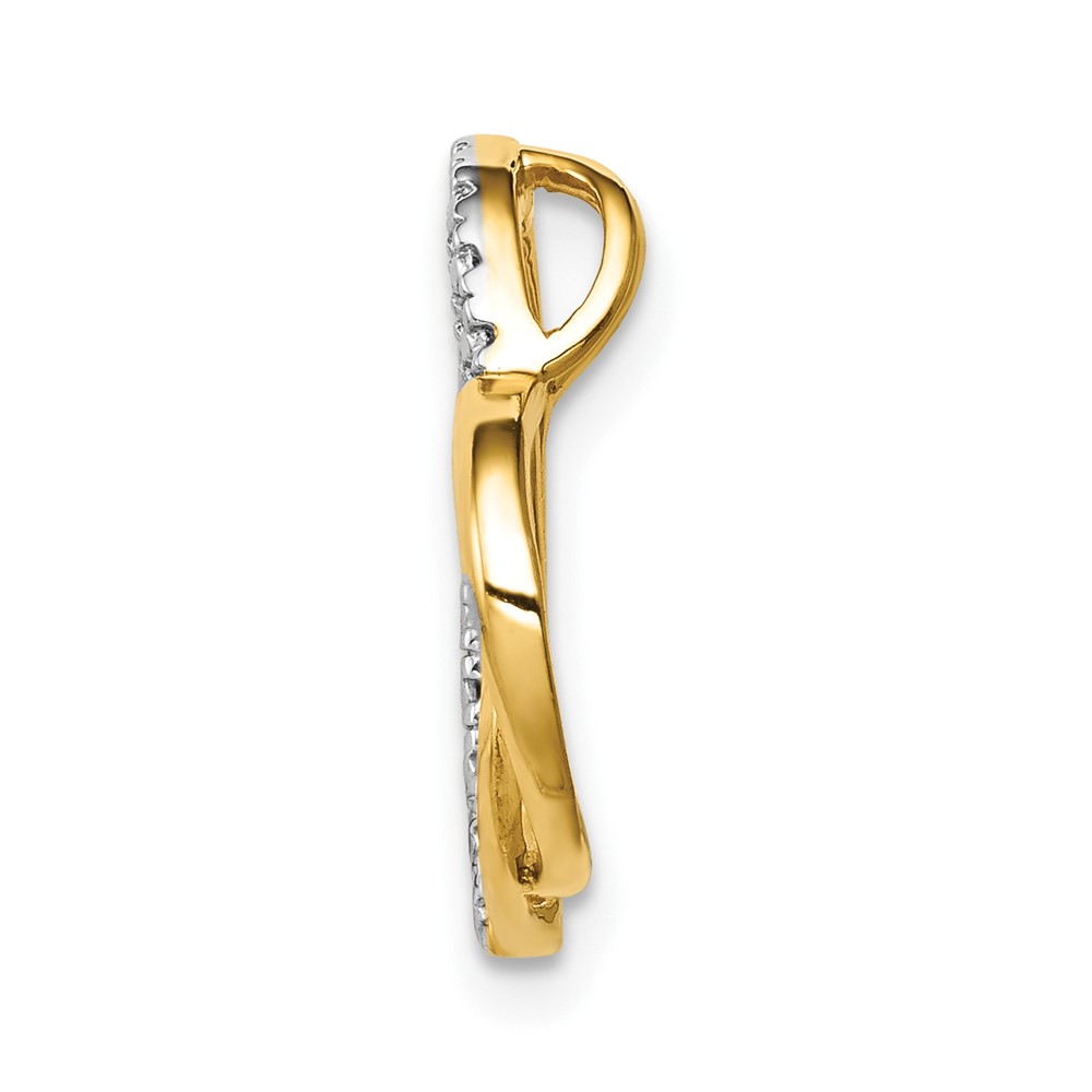 10k .01ct. Diamond Double Heart Chain Slide (PM4911-001-1YA)
