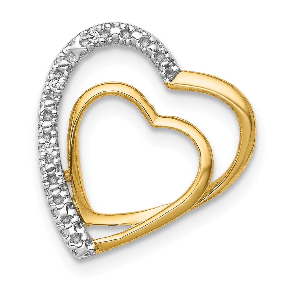10k .01ct. Diamond Double Heart Chain Slide (PM4911-001-1YA)
