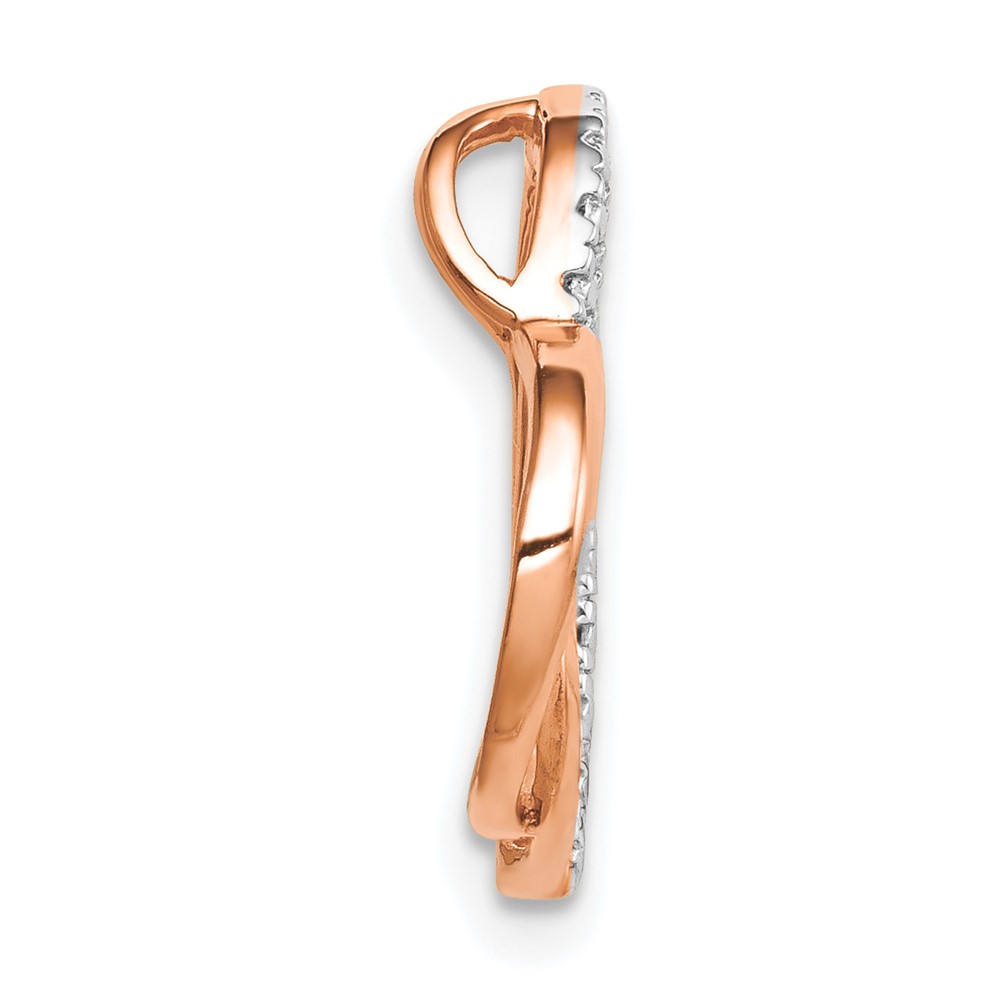 14k Rose Gold .01ct. Diamond Double Heart Chain Slide (PM4911-001-RA)