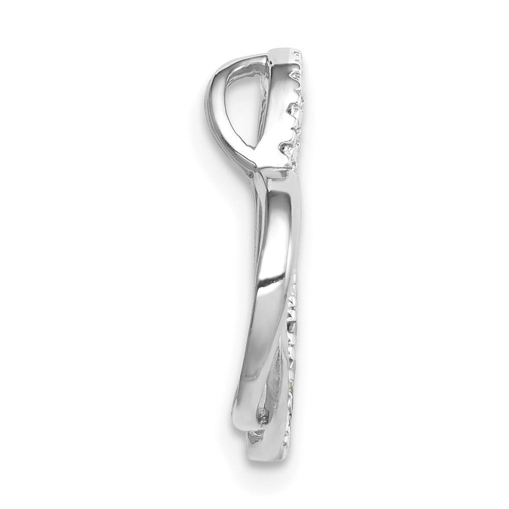 14k White Gold .01ct. Diamond Double Heart Chain Slide (PM4911-001-WA)