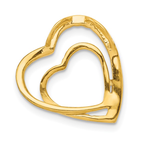 Gold Double Heart Diamond Chain Slide