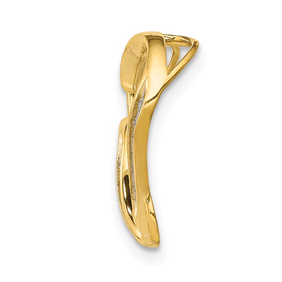 14k .03 carat Diamond Double Heart Chain Slide