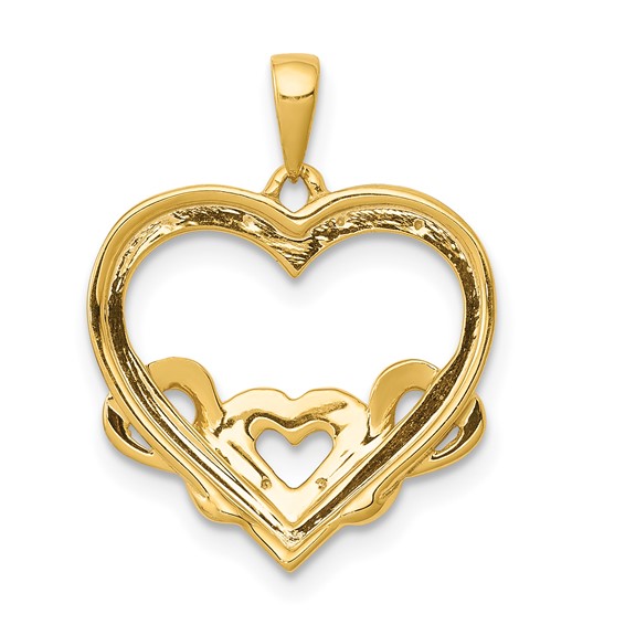 Gold Hearts with Diamonds Pendant