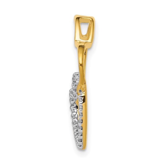 Gold Double Heart Diamond Chain Slide