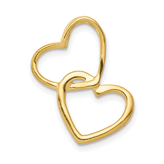 Gold Double Heart Diamond Chain Slide