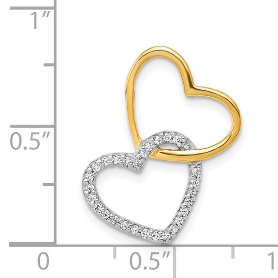 Gold Double Heart Diamond Chain Slide