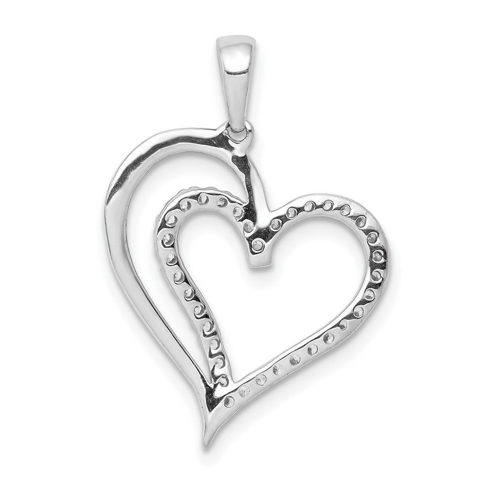 10k White Gold 1/10ct. Diamond Heart Pendant (PM4921-010-1WA)