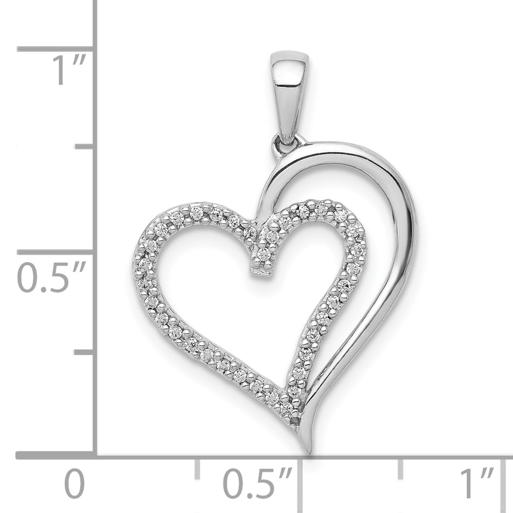 10k White Gold 1/10ct. Diamond Heart Pendant (PM4921-010-1WA)