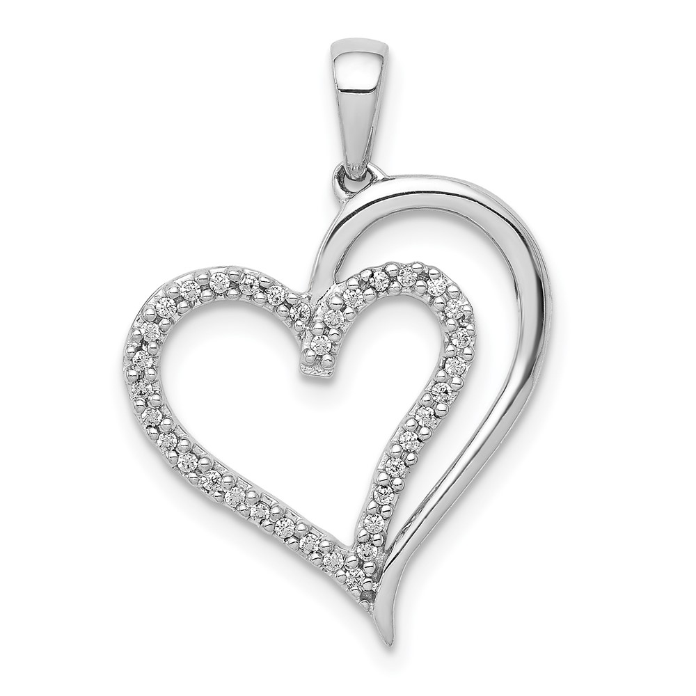 14k White Gold 1/10ctw Diamond Heart Pendant PM4921-010-WA 818050012023 ...