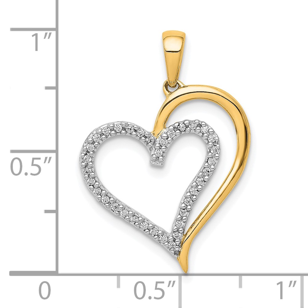 14k 1/10ct. Diamond Heart Pendant (PM4921-010-YA)