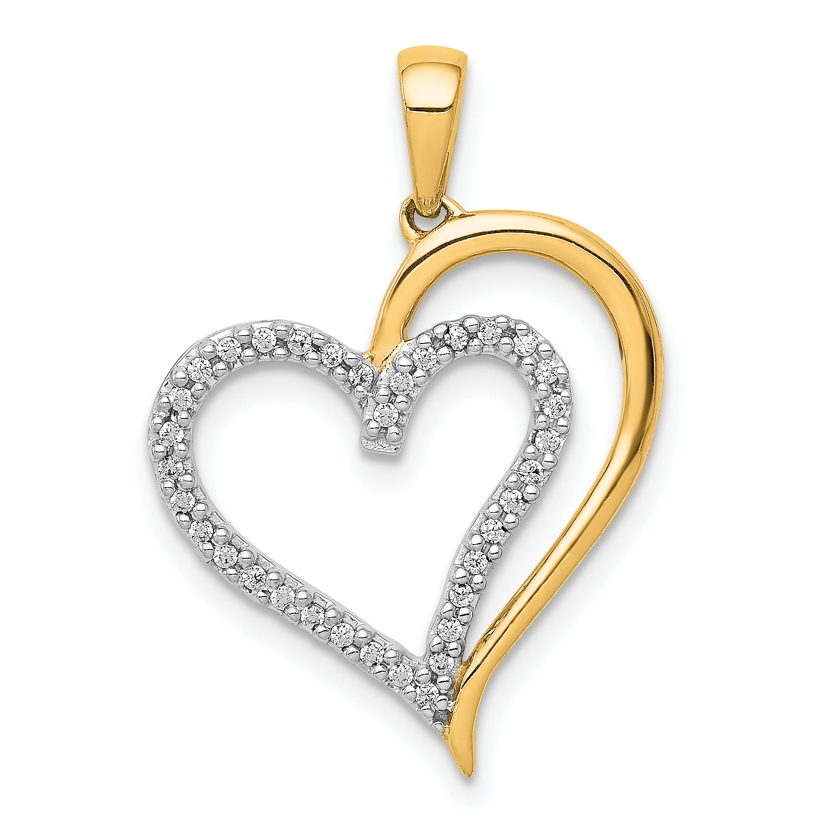 14k 1/10ct. Diamond Heart Pendant (PM4921-010-YA)