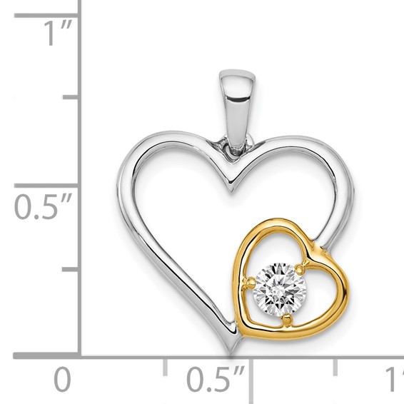 Diamond Double Heart Pendants