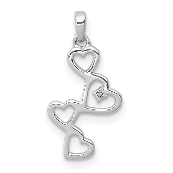 Diamond Four Hearts Pendants