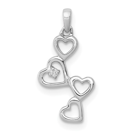 Diamond Four Hearts Pendants