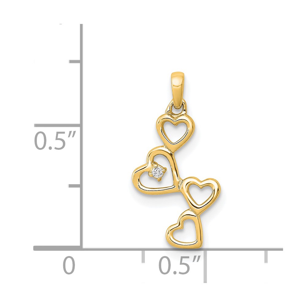 14k Diamond Heart Pendant (PM4930-001-YA)