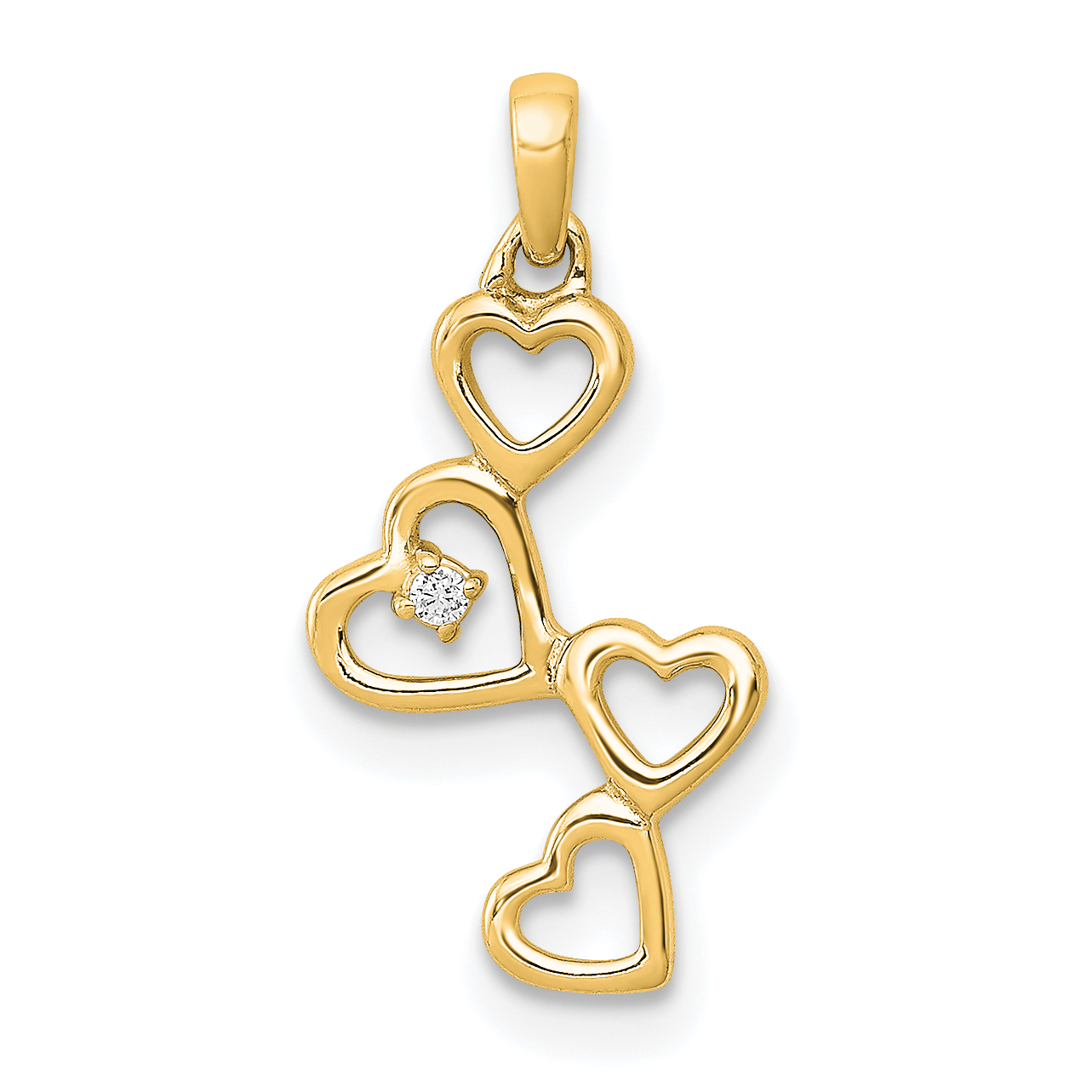 14k Diamond Heart Pendant (PM4930-001-YA)