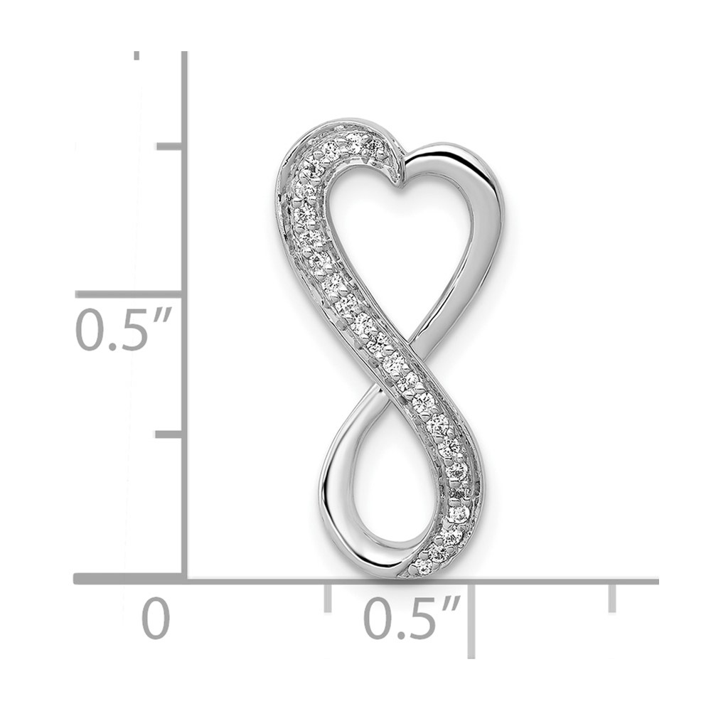 10K White Gold Diamond Freeform Heart Infinity Chain Slide (PM4935-010-1WA)