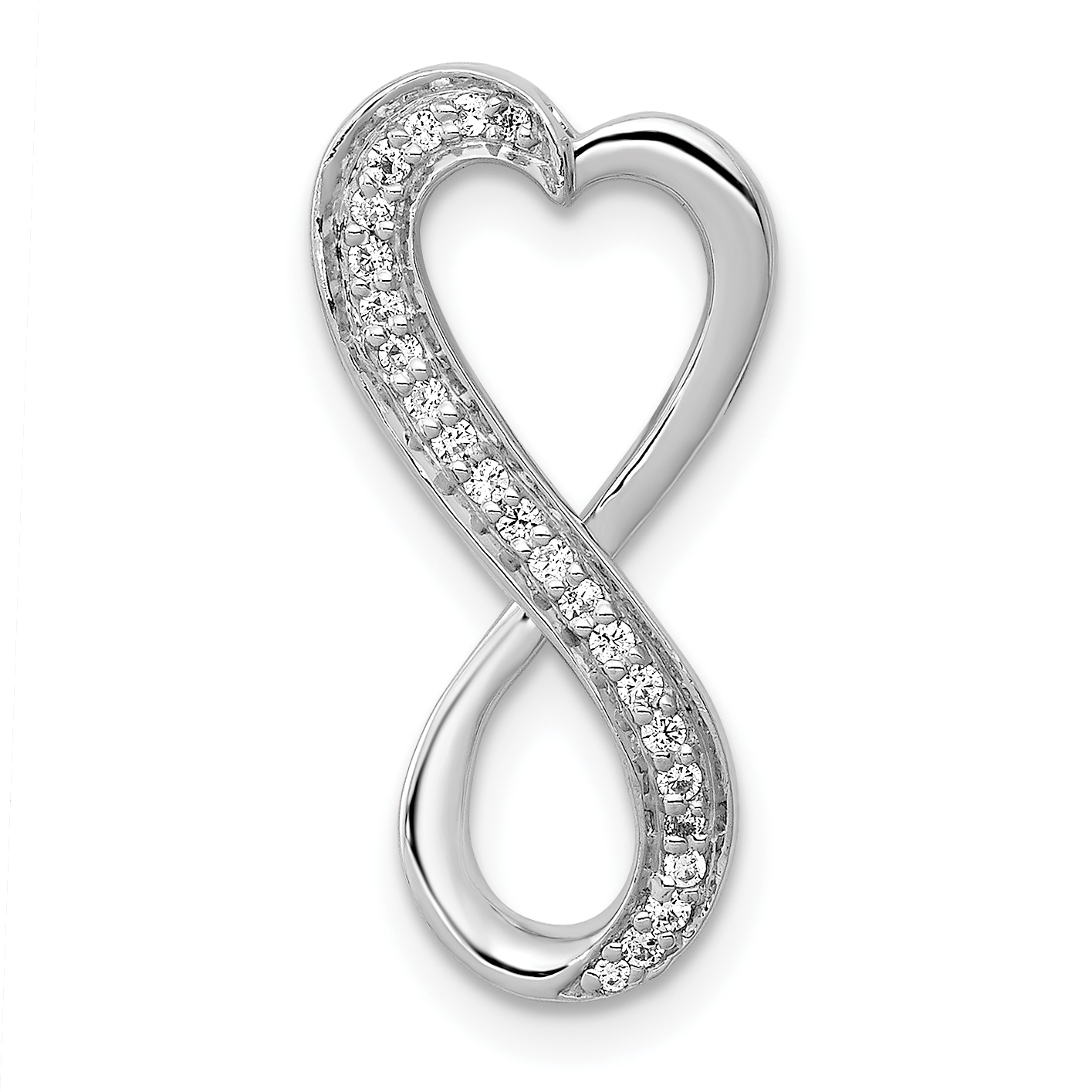 10K White Gold Diamond Freeform Heart Infinity Chain Slide (PM4935-010-1WA)