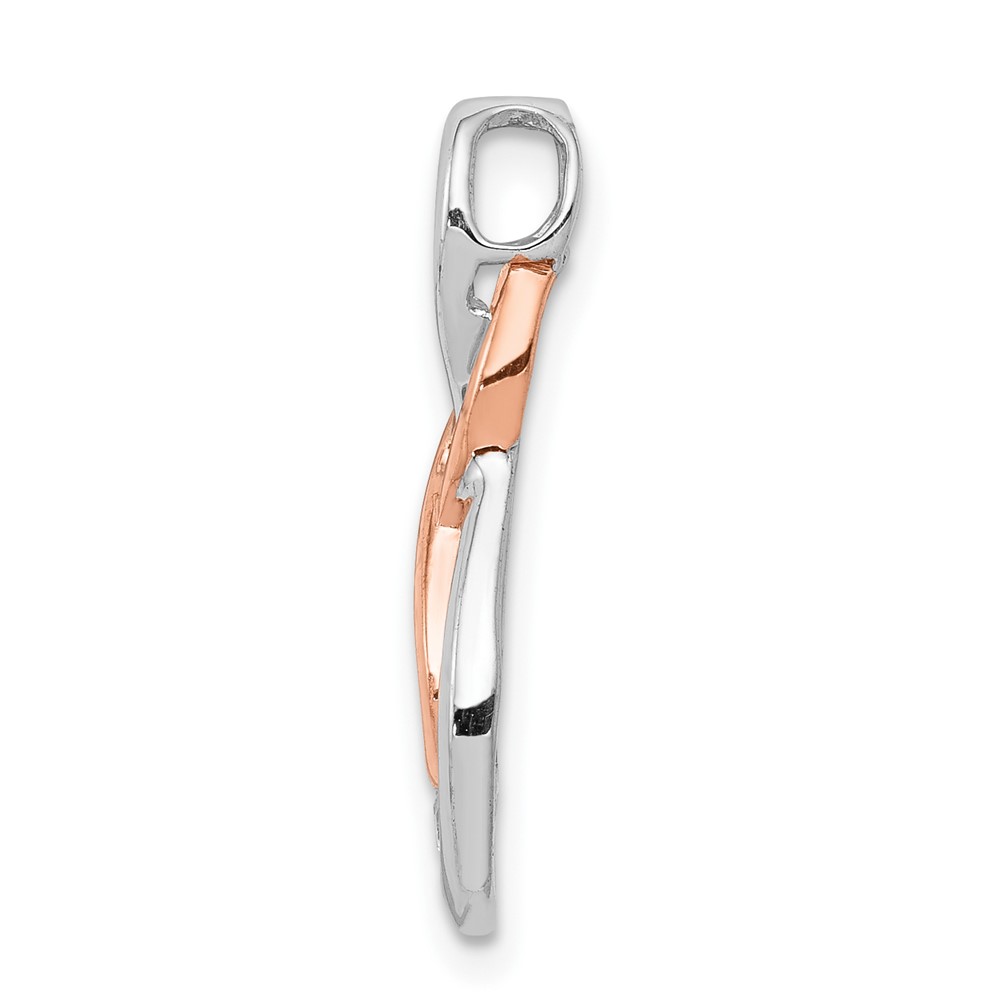 10K White and Rose Gold Diamond Double Infinity Chain Slide (PM4936-007-1WRA)