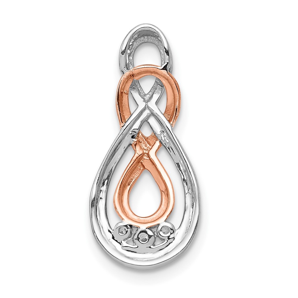 10K White and Rose Gold Diamond Double Infinity Chain Slide (PM4936-007-1WRA)