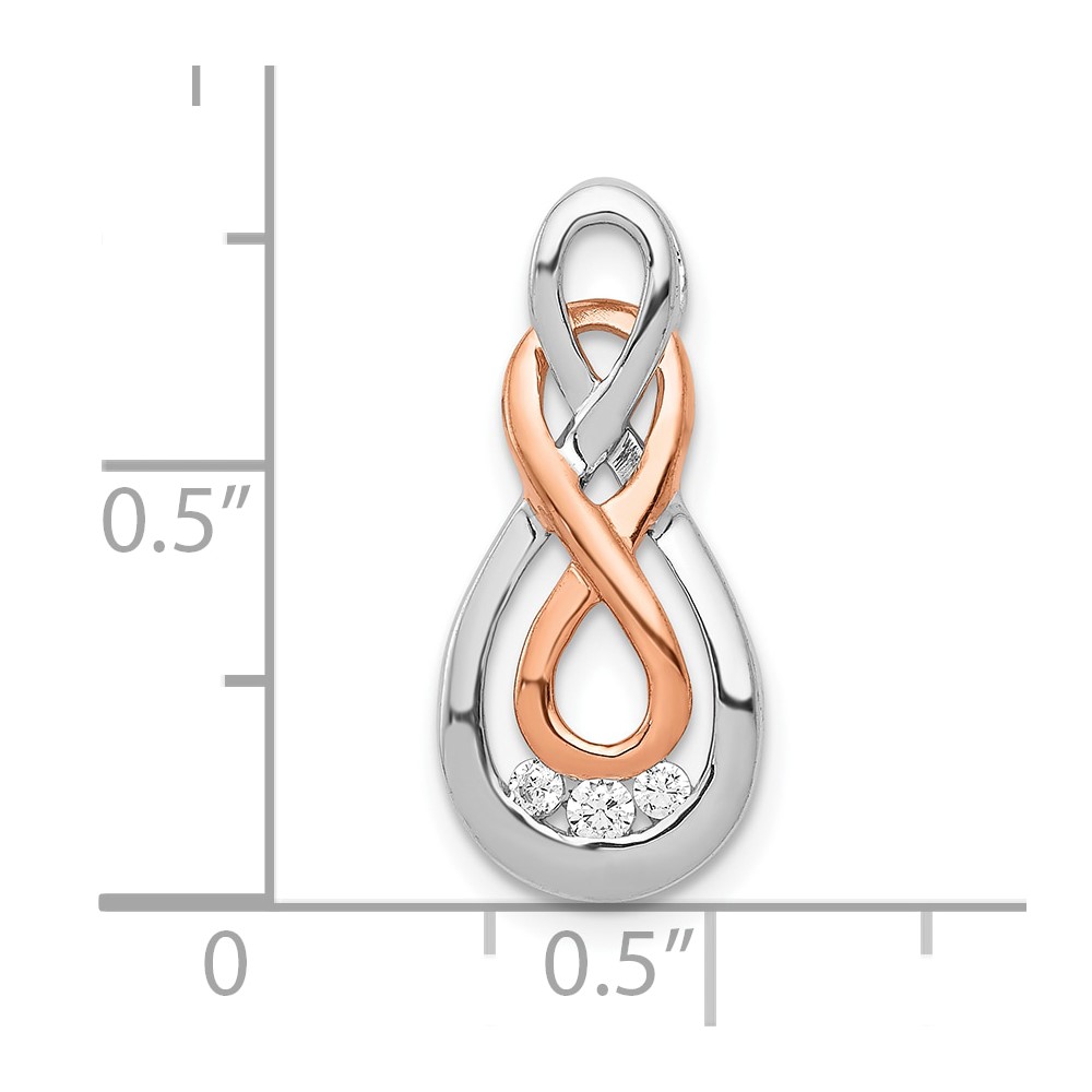10K White and Rose Gold Diamond Double Infinity Chain Slide (PM4936-007-1WRA)