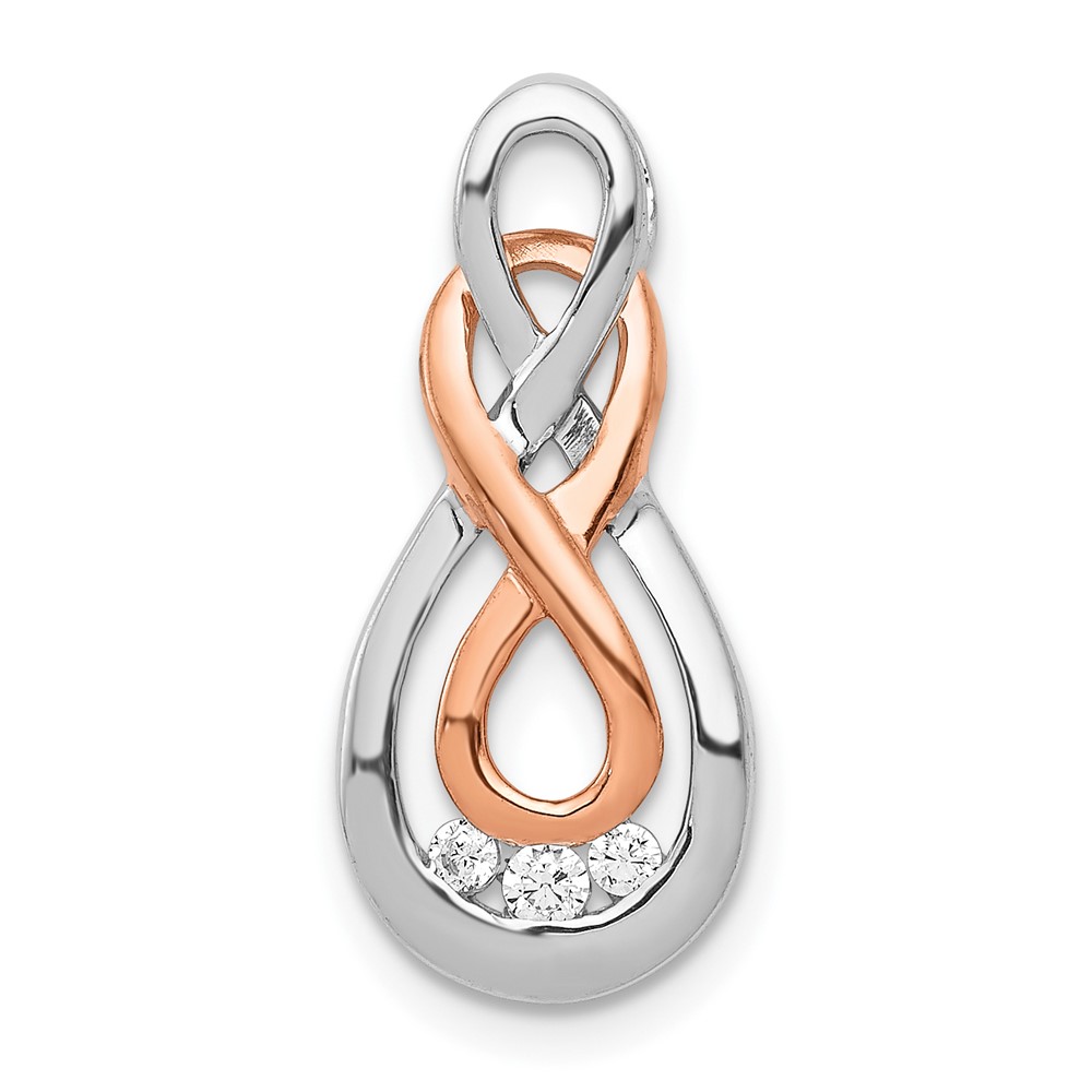 10K White and Rose Gold Diamond Double Infinity Chain Slide (PM4936-007-1WRA)