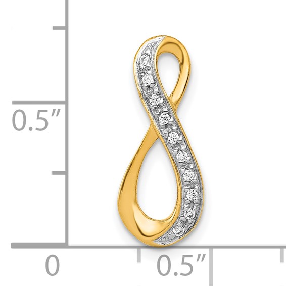 10K and Rhodium 1/20ct. Diamond Infinity Chain Slide