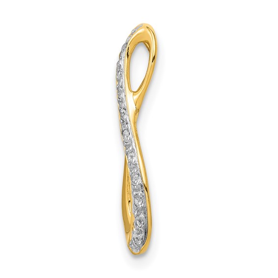 14k and Rhodium 1/20ct. Diamond Infinity Chain Slide