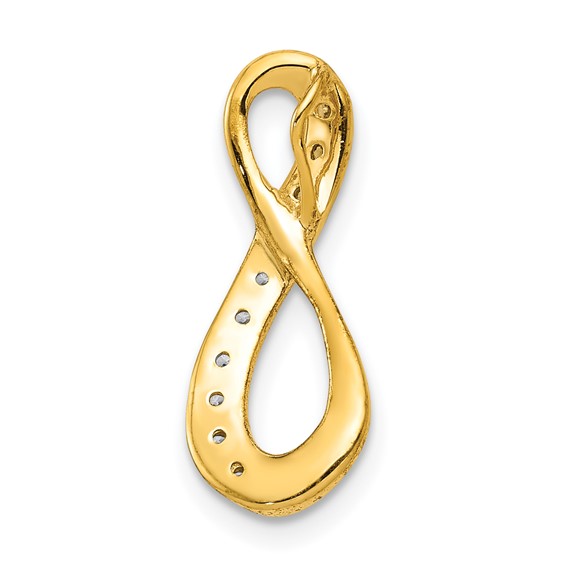 14k and Rhodium 1/20ct. Diamond Infinity Chain Slide