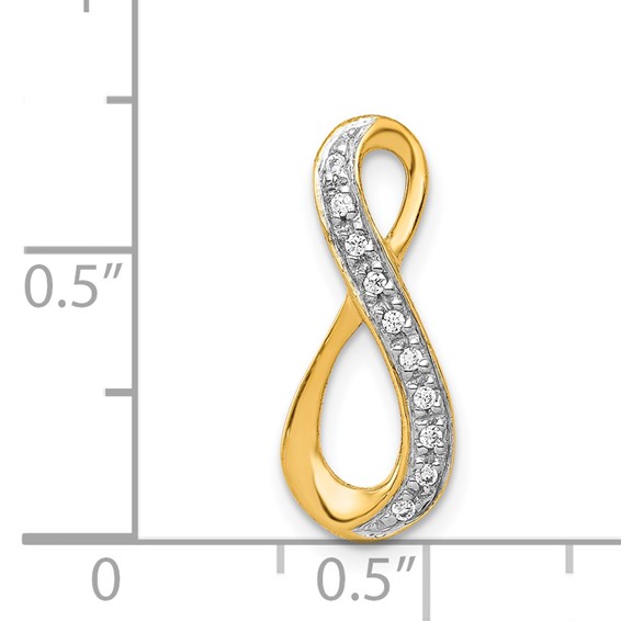 14k and Rhodium 1/20ct. Diamond Infinity Chain Slide