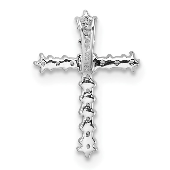 14k White Gold Diamond Cross Pendant Mounting