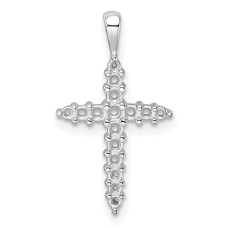 14k White Gold Diamond Cross Mounting