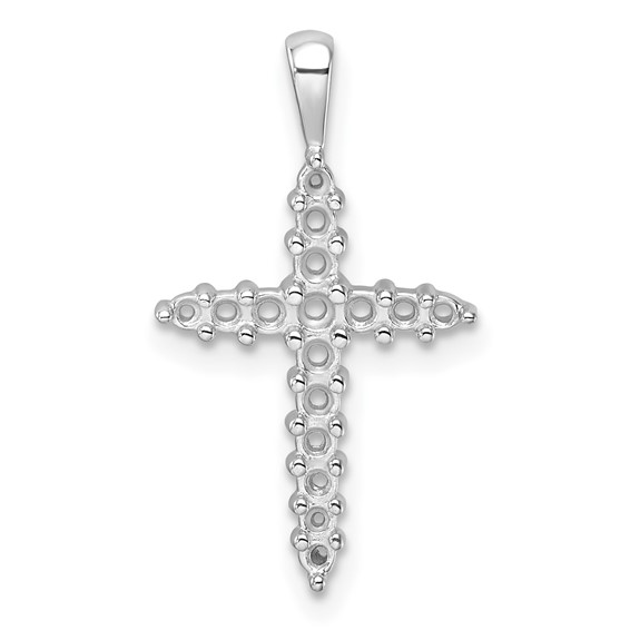 14k White Gold Diamond Cross Mounting