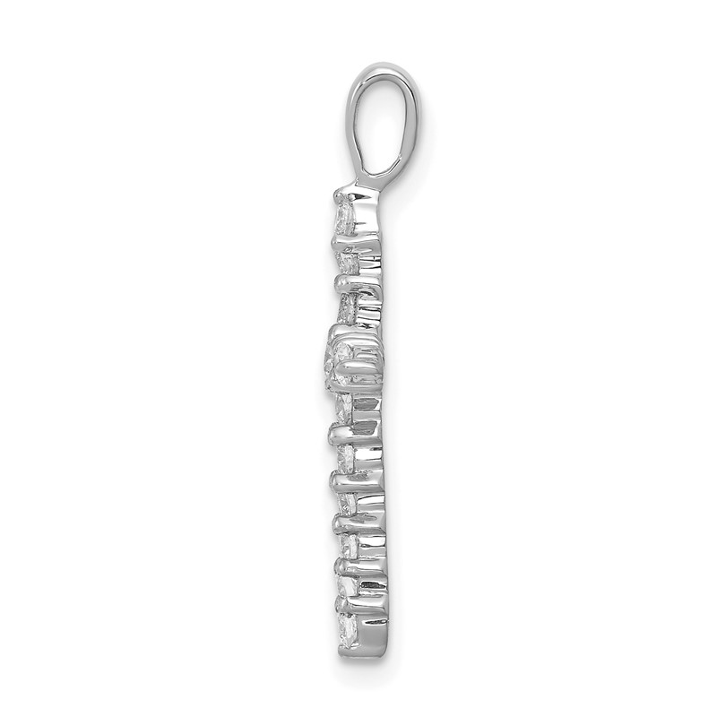 14k White Gold 1/2 carat Lab Grown Diamond VS/SI+ G+ Complete Cross Pendant