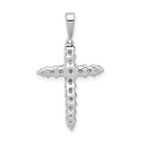 14K White Gold 0.50 Carat Lab Grown Diamond VS SI+ G+ Complete Cross Pendant view 3