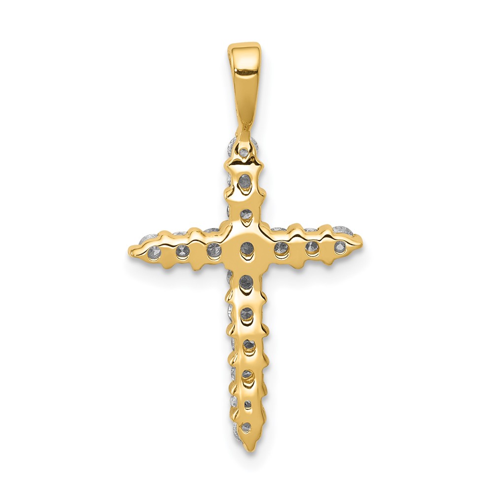 14k 1/2 carat Lab Grown Diamond VS/SI+ G+ Complete Cross Pendant (PM4949-050-YLG)