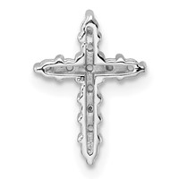 14K White Gold Diamond Cross Chain Slide Mounting view 3