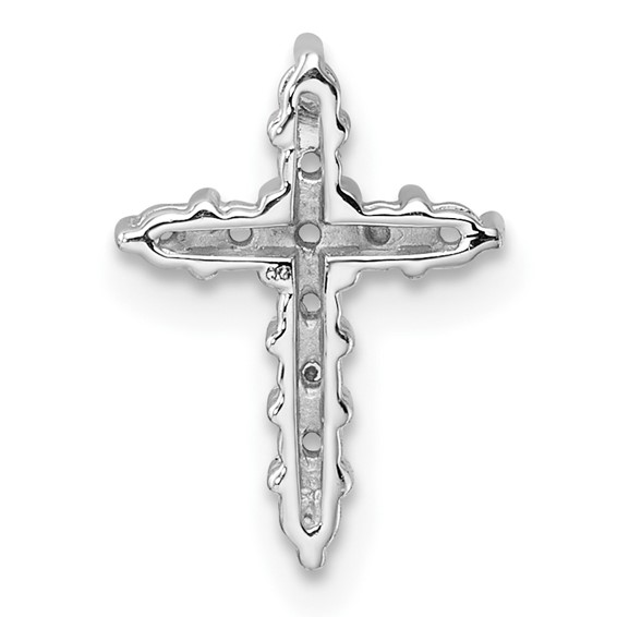14k White Gold Diamond Cross Chain Slide Mounting